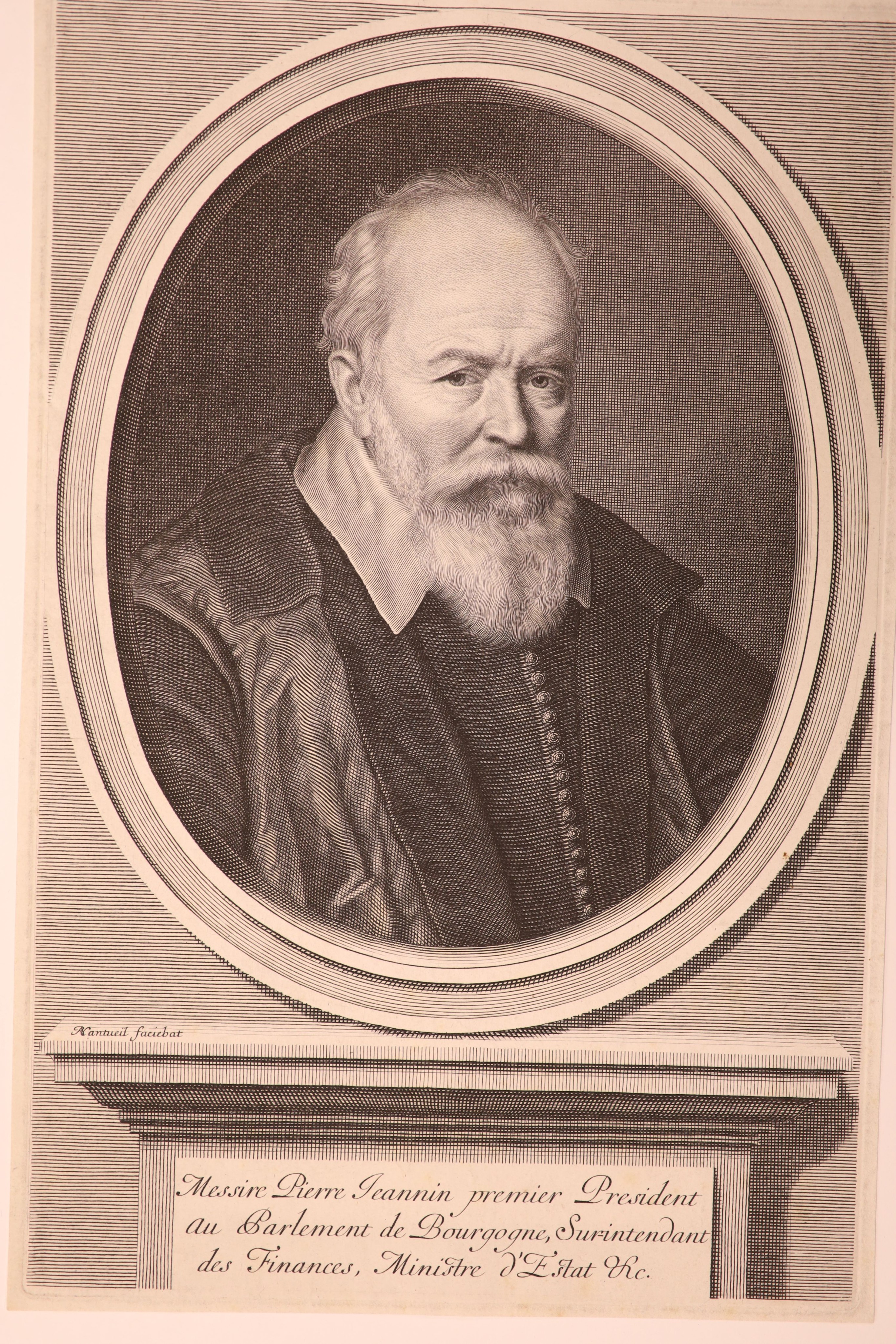 Robert Nanteuil, set of 8 engravings, portraits, 35 x 27cm, and three similar smaller engravings, all unframed.